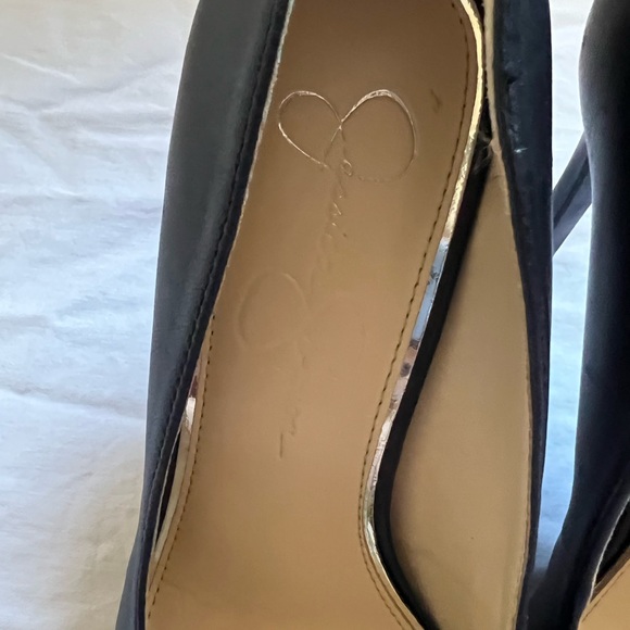 Jessica Simpson Black Leather Haneh Pump Sz 8 1/2 (39) Women’s - Picture 12 of 13